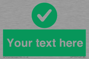 Custom green background, green circle with tick